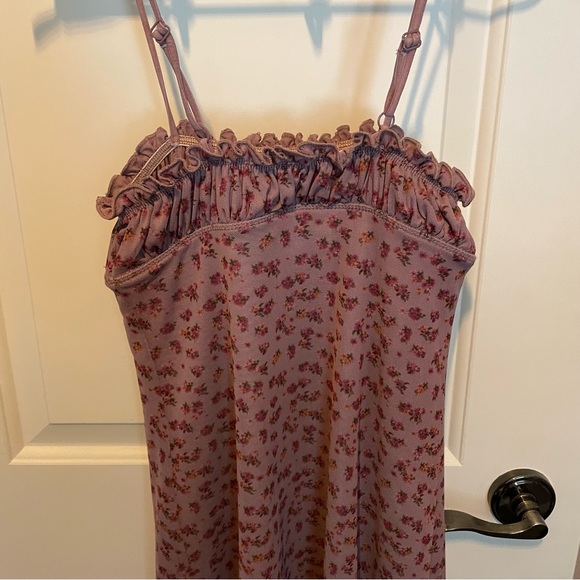 UO Evie Purple Floral Mini Dress rosebud bodycon summer spring flower dress - Picture 9 of 16